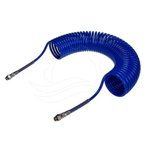 Tubo a spirale PA 8x6mm (spira 86mm) 12m blu G1/4''M